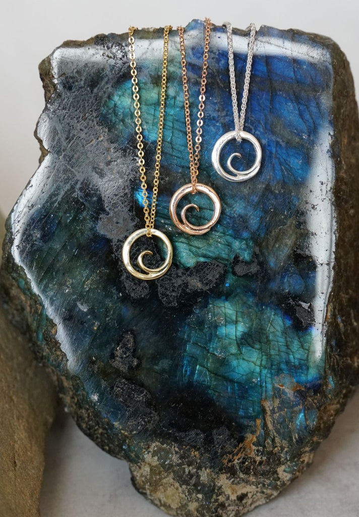 Tiny Floating Wave Necklace