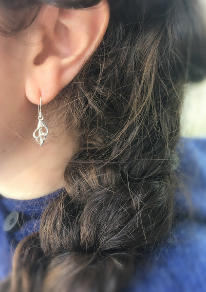 Tiny Whelk Dangle Earrings