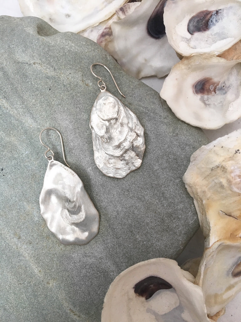 Flat Oyster Dangle Earrings