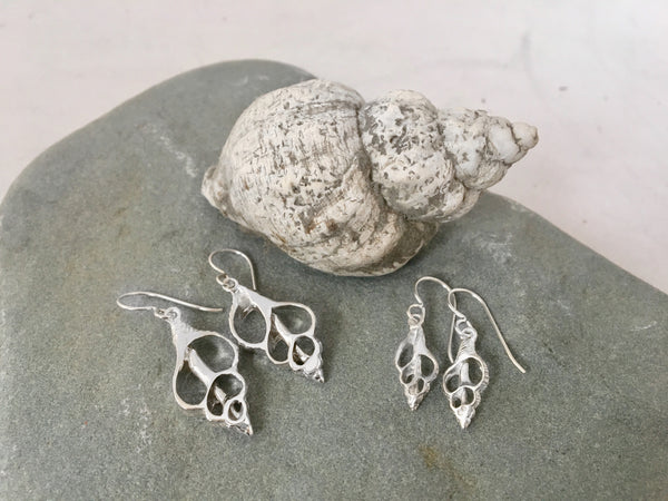 Tiny Whelk Dangle Earrings